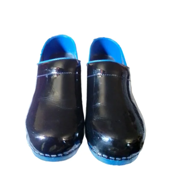 Sanita The Original Danish Clog, Black With Blue Details Professional Clogs - Picture 3 of 4